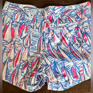 LILLY PULITZER RED RIGHT RETURN CALLAHAN SHORTS